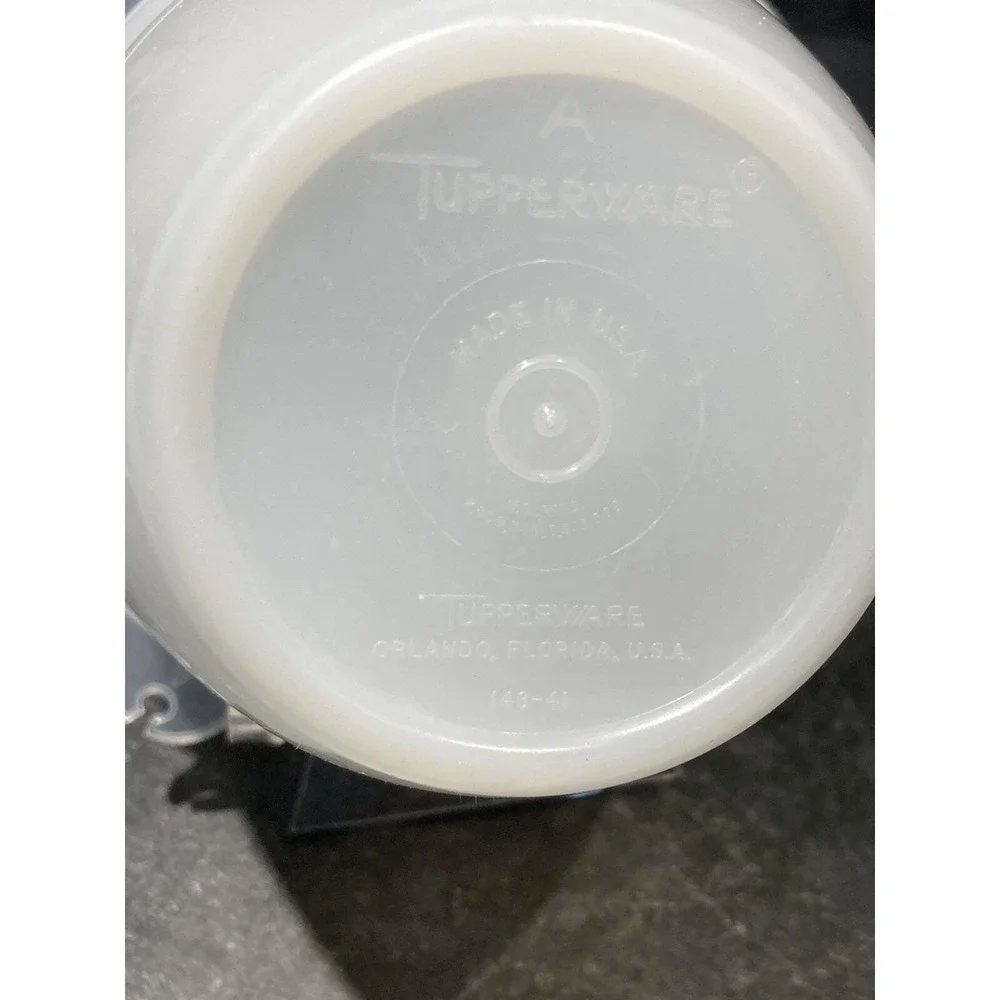 Vtg 60s Tupperware #148‎ Yellow Blue Sheer Refrigerator Container w #215 Lid